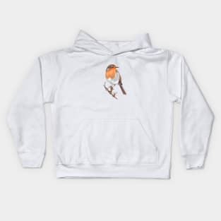 Watercolor Robin bird. Kids Hoodie